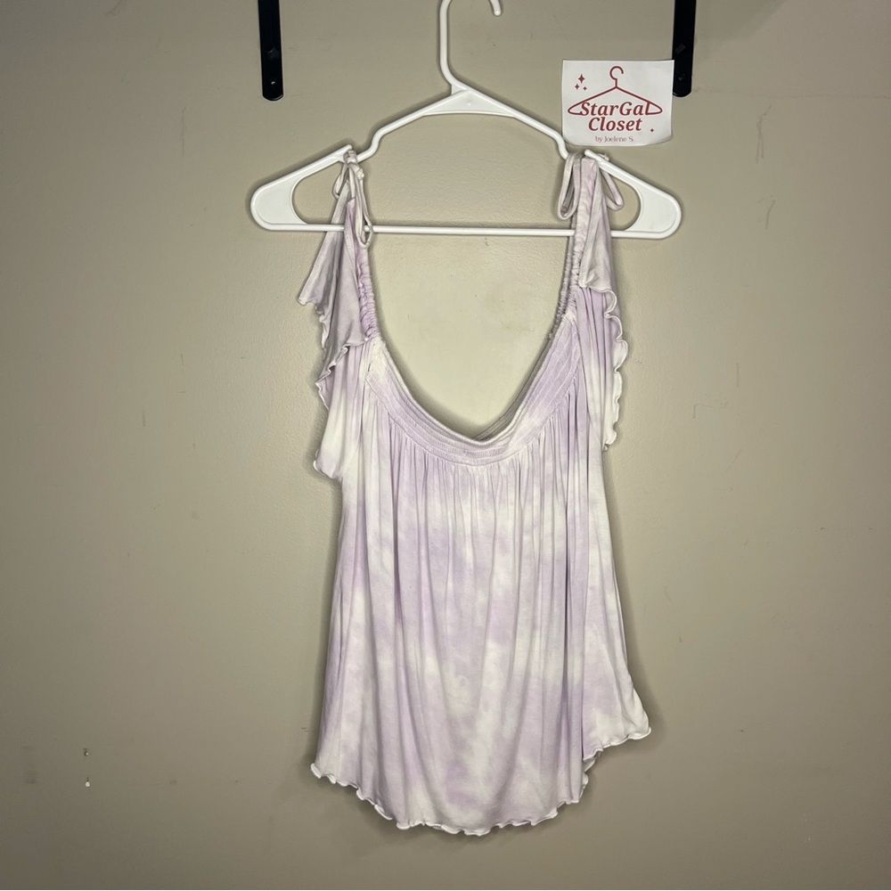 NWOT | AE Outfitters soft & Sexy Tie Dye Top | Purple | Off the Shoulder | XL